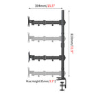 ShoppingAll SA-D285 Adjustable Dual Monitor Standing Mount Extra Tall 31.5" Pole for Two Displays up to 32" - Black-Adjustable arm tilt 125-degrees, 180-degrees swivel, rotate 360-degrees. Monitor can be placed and switched between horizontal and vertical orientation easily.