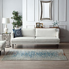 Modway Hesper Distressed Contemporary Floral Lattice Area Rug - 8 ft W x 10 ft L - Teal Beige/Brown-Protect Floors From Traffic/Furniture