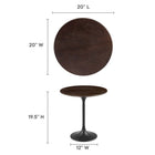 Modway Lippa 20" Round Wood Side Table - Black Cherry-Wood Grain Veneer and MDF Tabletop