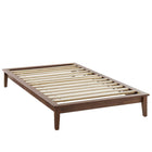 Modway Lodge Wood Twin Platform Bed Frame - Walnut-Solid Wood Platform Bed Frame