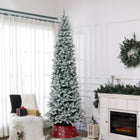 HOMCOM - Arbre de Noël artificiel floqué de 9 pieds avec base en acier - vert-Les branches ignifuges assurent la tranquillité d'esprit 