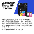 HP 62XL Black High Yield & 62 Tri-Colour Original Ink Cartridges, 2 Pack (N9H67FN)-HP 62 ink cartridges also work with: HP OfficeJet 200, 250, 252, 258, 5740, 5741, 5742, 5743, 5744, 5745, 5746, 8040