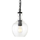 Hudson&Canal - Suspension Verona de 18 cm de large avec abat-jour en verre, - Bronze noirci/transparent-Comprend un cordon réglable de 6 pieds, compatible avec les variateurs existants, ampoules non incluses