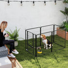 PawHut 6-Panel Foldable Dog Playpen with Door & Strap - 31.5" H-Door features a secure latch for safety yet easy access