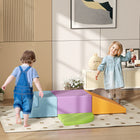 Qaba - Ensemble de jeu en mousse souple pour grimper, ramper - couleur claire - ensemble de 4-Cuir PU souple pour un nettoyage facile 