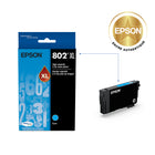 Epson - T802 Cartouche d'encre - Grande capacité - Cyan-Manipulation sans souci - impressions résistantes au maculage, à la décolouration et à l’eau