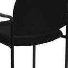 Flash Furniture – Chaise empilable en tissu avec structure en acier et accoudoirs, noir-Coussins profilés