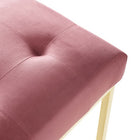 Modway Privy Gold Stainless Steel Performance Velvet Dining Chair - Gold/Dusty Rose-8