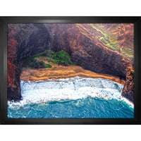Kauai Hawaii View from Above - Framed Canvas - 35" x 27"-High-quality art print professionally matted and framed