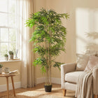 Outsunny - Arbre de bambou artificiel 6 pi en pot avec 1530 feuilles - vert-Convient pour la maison ou le bureau, apporte une touche naturelle à tout espace 