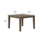 Modway Northlake Square Outdoor Patio Teak Side Table - Weathered Grey-Sturdy Teak Wood Construction