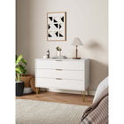 Manhattan Comfort DUMBO 35.19" Modern Dresser - White-Includes 3 Full Extension Drawer with Top Drawer Designed in Vertical Textured Ribbed Lines.
