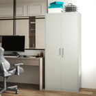 HOMCOM - Armoire de rangement en métal 71 po avec 2 portes - blanc-Convient comme armoire de rangement pour livres, documents, outils 
