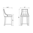 Manhattan Comfort - Fifth Avenue tabouret de comptoir traditionnel de 19" en similicuir rembourré - gris galet-Revêtement en similicuir avec rembourrage en mousse