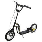 Aosom - Trottinette pour jeunes avec roue en caoutchouc gonflable de 12 po - noir-Roues en caoutchouc avant et arrière de Ф12 po (30,5 cm) pour une conduite en douceur 