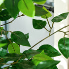 HOMCOM 5' Artificial Ficus Trees for Indoor Home Decor - Green - 2 Pack-Material: PEVA, Metal 