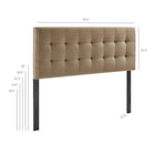 Modway Lily Stain-Resistant Performance Velvet King Size Headboard - Taupe-King Size Headboard