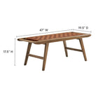 Modway - Saoirse 47" Imitation cuir Banc en bois - Brun noyer-Conception du tressage en panier