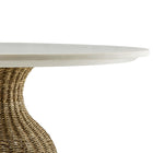 Modway Zale 36" Marble and Seagrass Dining Table - White Natural-9