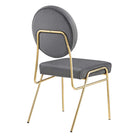 Modway - Craft Performance Velvet Fauteuil d’appoint de salle à manger - Gris or-8