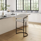 Manhattan Comfort - Augusta tabouret de bar moderne 22,8" en similicuir rembourré - gris clair-Recouvert d’un magnifique similicuir avec rembourrage rempli de mousse haute densité
