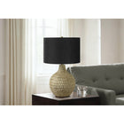 Monarch Specialties 25" H Contemporary Table Lamp - Black Shade / Brown Resin-The 3-way rotary switch holds a single bulb with a maximum output of 100w/120v (bulb not included) to easily adjust the lighting and create the ambiance needed in a room