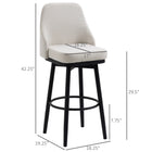 HOMCOM - Tabourets de bar hauteur comptoir pivotants avec pieds en acier - blanc crème - paquet de 2-Repose-pieds pour s’asseoir confortablement 
