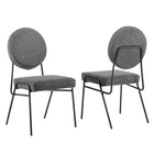 Modway Craft Upholstered Fabric Dining Side Chairs - Black/Charcoal - 2 Pack-Chair Weight Capacity: 330 lbs.