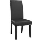 Modway Parcel Vinyl Dining Side Chair - Black - 4 Pack-Dense foam padding for comfort