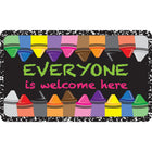 Ashley Productions The Original Fun Mat Welcome Mat - 18" x 30" - Everyone Welcome Crayons Composition-Measurements and Design: The Everyone Welcome Crayons Composition Welcome Mat measures 18" x 30".