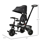 Qaba - Tricycle bébé 4 en 1 avec siège réversible réglable - noir-Canopy réglable en continu et amovible 
