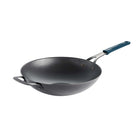 Tramontina - Ember Wok ouvert en acier au carbone de 12,5 po – Finition huilée naturelle – Poignée en silicone amovible-Carbonisé au nitro avec finition à l’huile naturelle