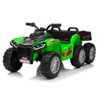 KIDS ON WHEELZ 24V 6-Wheel Kids' Ride-On ATV Tractor with Remote Control - Green-24V dual motors with 3-5 km/h top speed