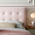 Modway Emily Biscuit Tufted Performance Velvet Queen Headboard - Pink-Elegant Biscuit Tufted Buttons