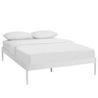 Modway Elsie Queen Bed Frame - White-Slatted Birchwood Support System