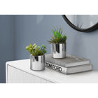 Monarch Specialties - Plante Artificielle - 7 po H - Succulent - Mis En Pot - Ensemble De 2 - Plantes Vertes - Pots En Chrome-Fausses plantes succulentes réalistes qui ne nécessitent ni entretien, ni arrosage, ni conditions d'éclairage particulières, à placer partout où l'on a besoin d'un peu de verdure