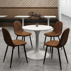Homy Casa Upholstered Guest & Reception Chairs - Brown Fabric - 4 Pack-1.57" thick upgraded seat cushion: Reduces hip pressure, ideal for extended use.