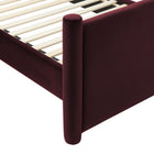 Modway Rael Performance Velvet Full Platform Bed - Mulberry-7