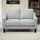 HOMCOM Loveseat Sofa with Pocket Spring - Light Grey-Multi-layer board frame for lasting support