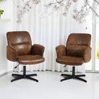 Chaise de Bureau Relax à Hauteur Réglable Homy Casa – Suédine Marron-Le tissu bouclé offre une sensation douce et texturée pour une expérience luxueuse et confortable