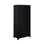 Manhattan Comfort Sheridan 31.49" Mid-Century Modern Bookcase Cabinet - Black-Cleaning: Wipe with a damp cloth, avoiding excessive moisture. Avoid: Harsh chemicals or abrasive cleaners that can damage the surface. Care: Keep away from excessive humidity, as product can swell or warp when exposed to water or moisture. Protection: Use coasters or mats to avoid scratches or stains