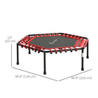 Soozier 45" Mini Trampoline Indoor with LED Lights and Remote Control - Red-Bungee cord rebounder provides a quiet, low-impact exercise 