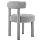 Modway Toulouse Boucle Fabric Dining Chair - Light Grey-7