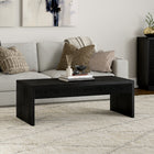 Hudson&Canal Lawrence 48"W Rectangular Coffee Table - Black Grain-Finished in wood-look black grain