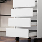 HOMCOM 4-Drawer Letter/A4 Filing Cabinet with Lockable Wheels - White-Maximum load 44 lb (20 kg), assembly required