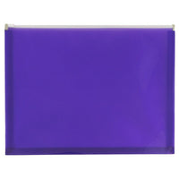Jam Paper Enveloppes en plastique, fermeture à glissière, format lettre, 9 1/2 x 12 1/2 po, violet, 12/pqt-Violet