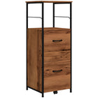 Vinsetto Vertical Letter/A4 Filing Cabinet with Hanging Bars - Rustic Brown-Open shelf with protective guardrails can hold printers, scanners, display person items or stores your office supplies
