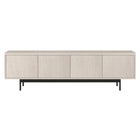 Hudson&Canal Abington TV Stand for TV's up to 75" - Alder White-A transitional design accommodates TVs up to 75" for your entertaining space