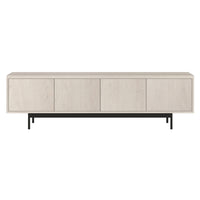 Hudson&Canal Abington TV Stand for TV's up to 75" - Alder White-A transitional design accommodates TVs up to 75" for your entertaining space