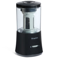 Staples Auto-Feed Electric Moderate Plus Use Pencil Sharpener - Black-Moderate use electric pencil sharpener built for small to medium sized classrooms or offices